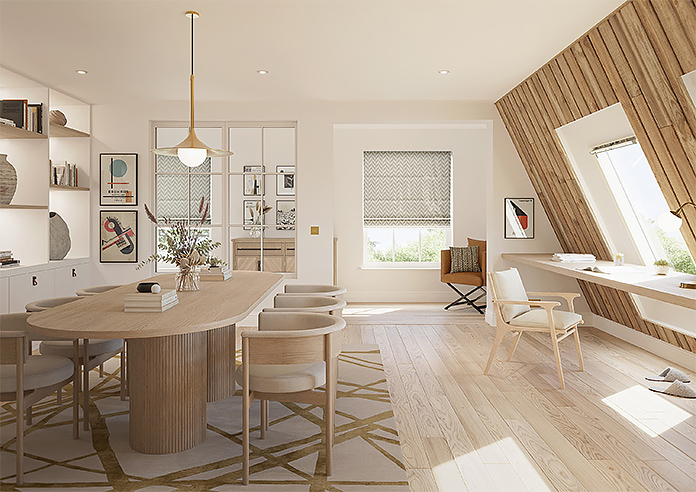 Chevron Stripe, Taupe - Twist&Fit Roman Blind - Image 8